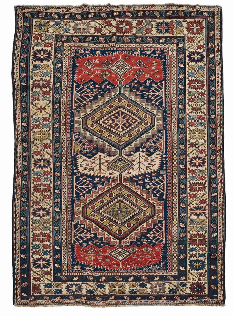 A Caucaso Shirvan long rug end 19thcentury.Good condition.  - Auction Ancient Carpets - Cambi Casa d'Aste