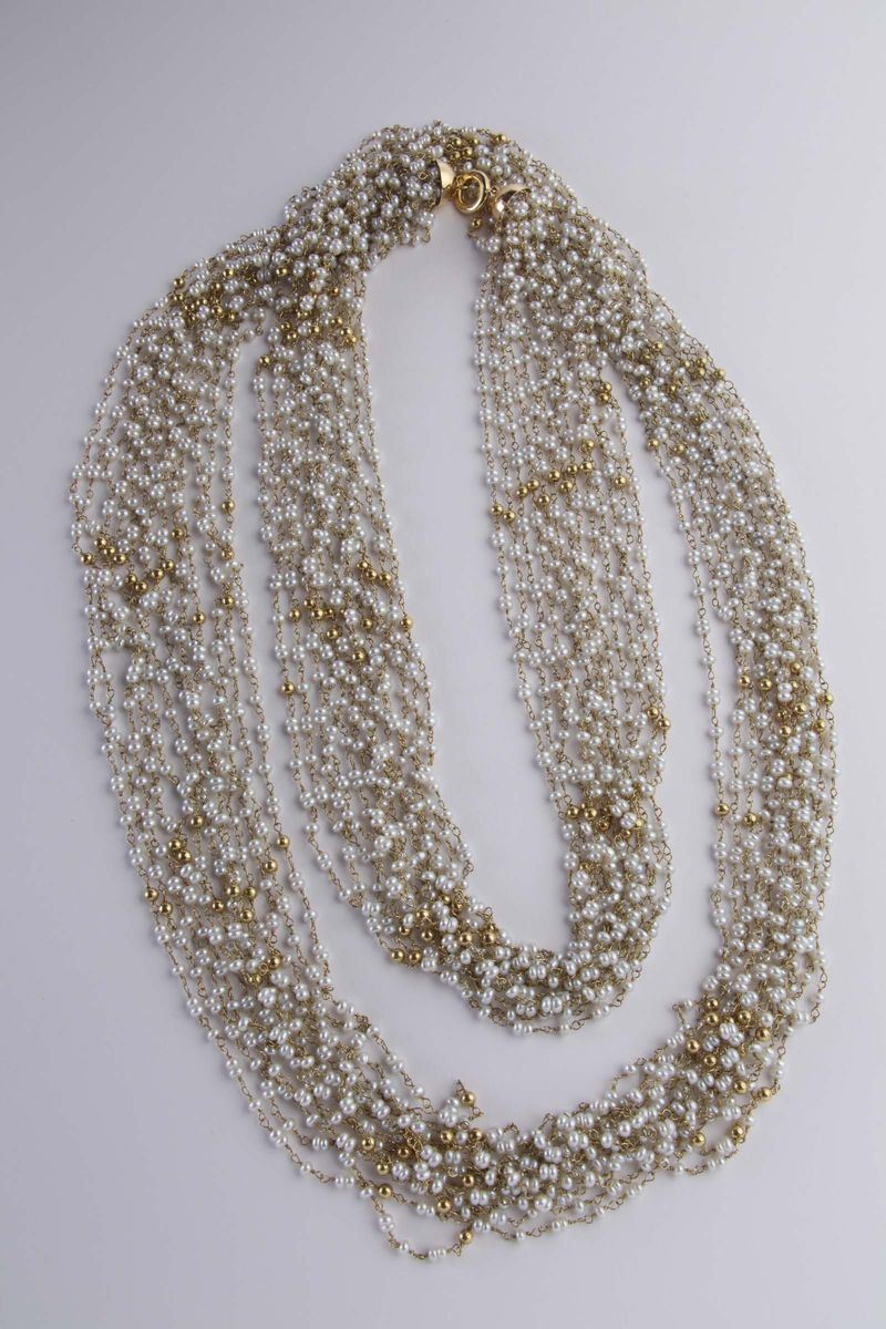 Collana a più fili con piccole perline  - Auction Silvers, Ancient and Contemporary Jewels - Cambi Casa d'Aste