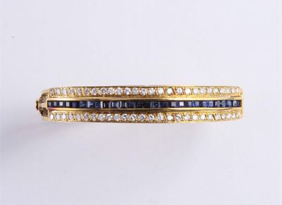 Bracciale Rigido con Zaffiri e Diamanti