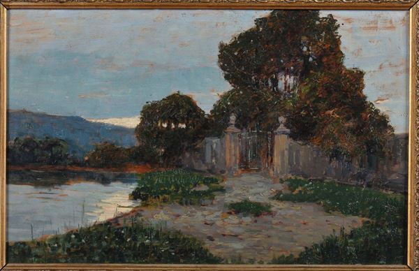 Giuseppe Sacheri ( 1863-1950) Paesaggio campestre
