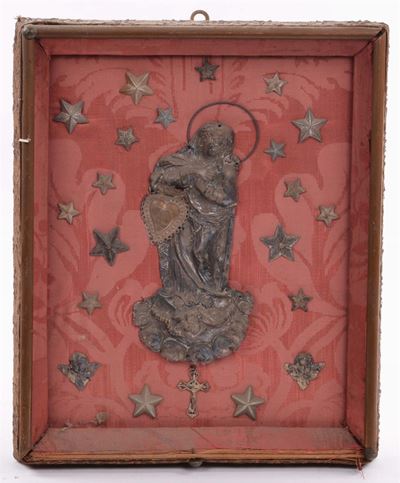 Ex Voto in Metallo Raffigurante Madonna