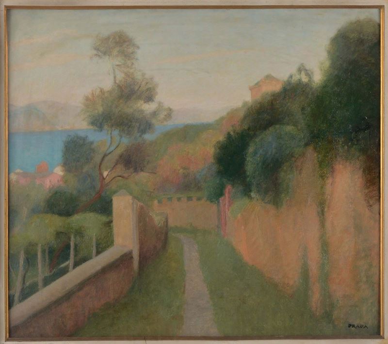 Carlo Prada (1884-1960) Strada di riviera  - Auction 19th and 20th Century Paintings - Cambi Casa d'Aste