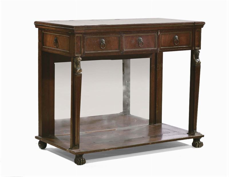 Console Impero in noce e bronzi, XIX secolo  - Asta Antiquariato e Dipinti Antichi - Cambi Casa d'Aste
