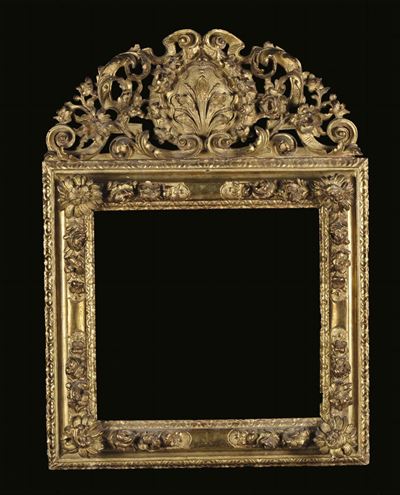 Cornice in Legno Intagliato e Dorato, Francia XVIII Secolo