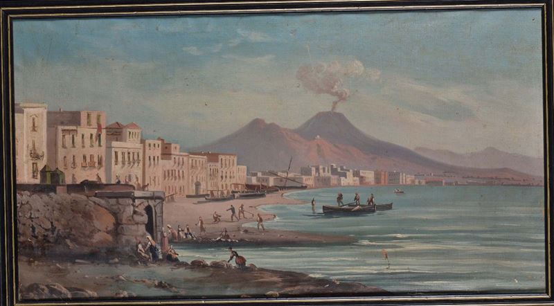 Anonimo della fine del XIX secolo Veduta di Napoli  - Auction Antiques and Old Masters - Cambi Casa d'Aste