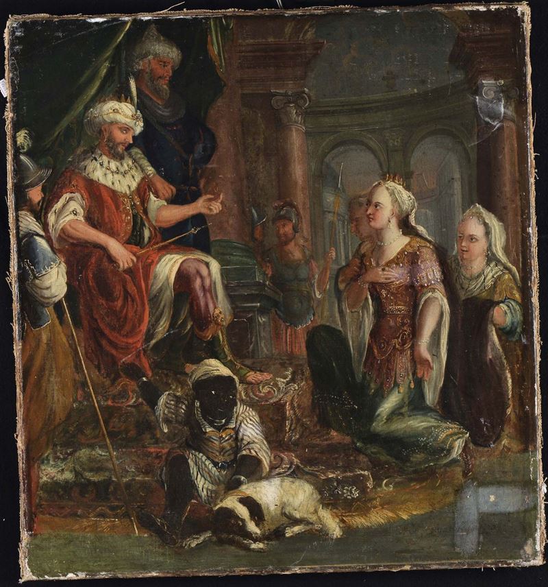 Scuola del XVIII secolo Ester davanti ad Assuero  - Auction Antiques and Old Masters - Cambi Casa d'Aste