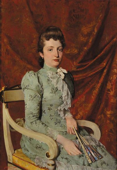 Cesare Viazzi (1857-1943)ritratto di Signora