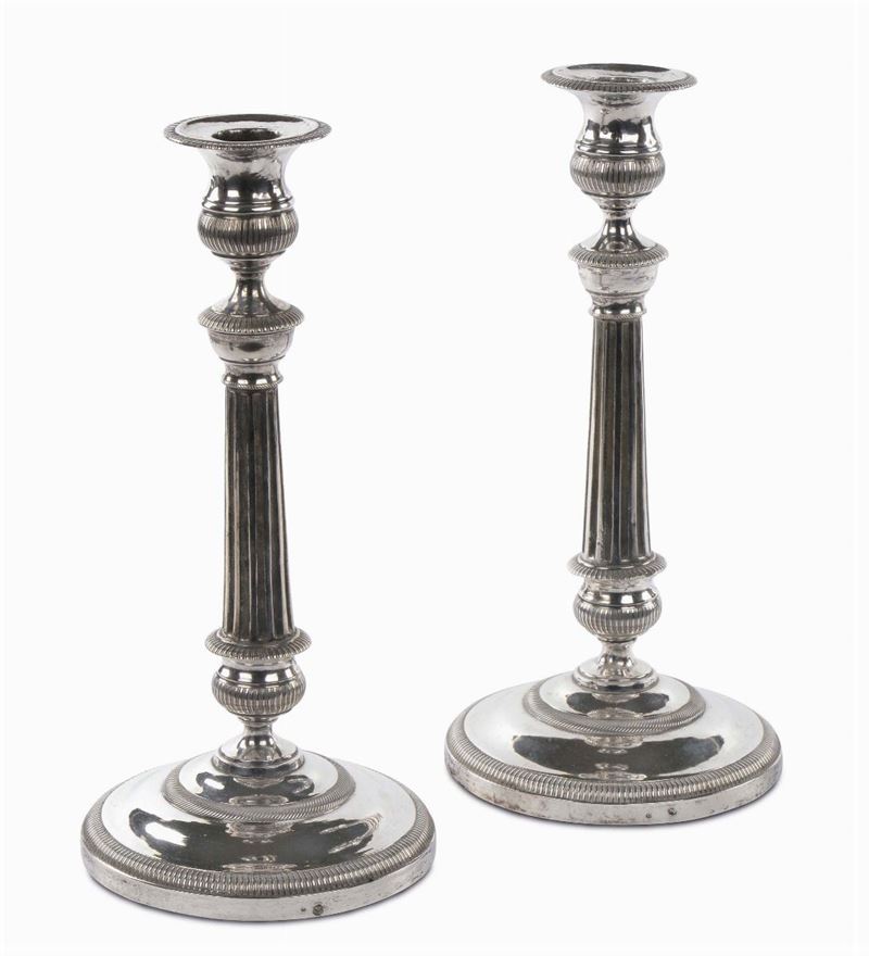 Coppia di candelieri in argento, Genova  - Asta Antiquariato e Dipinti Antichi - Cambi Casa d'Aste