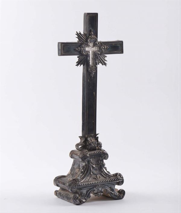 Crocefisso portareliquia argento, Torino prima metà XVIII