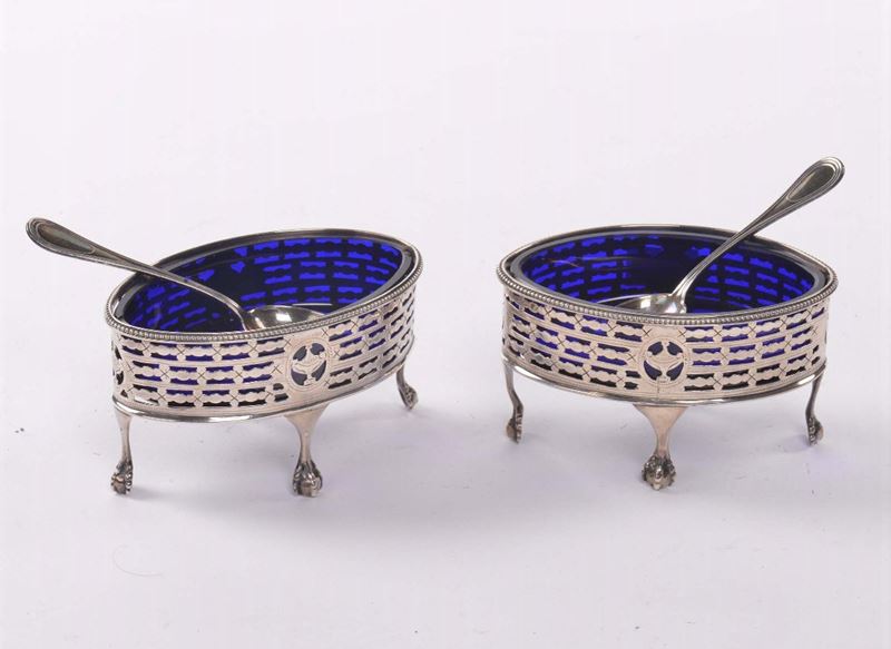 Coppia di salierine in argento, Londra 1785  - Auction Antiques and Old Masters - Cambi Casa d'Aste