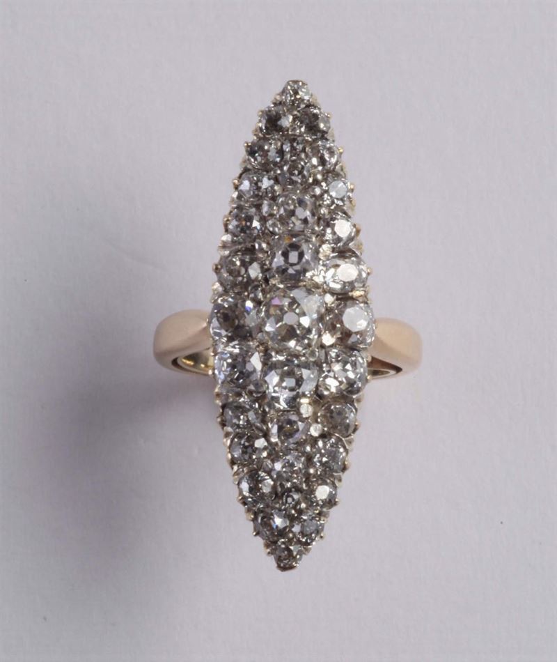 Anello a marquise  - Auction Silvers, Ancient and Contemporary Jewels - Cambi Casa d'Aste