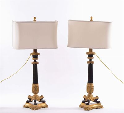 Coppia di Lampade in Stile Impero