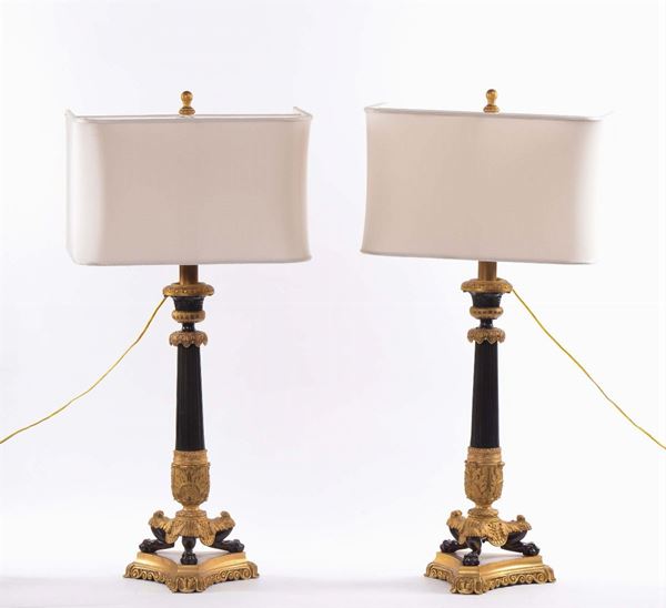 Coppia di lampade in stile Impero
