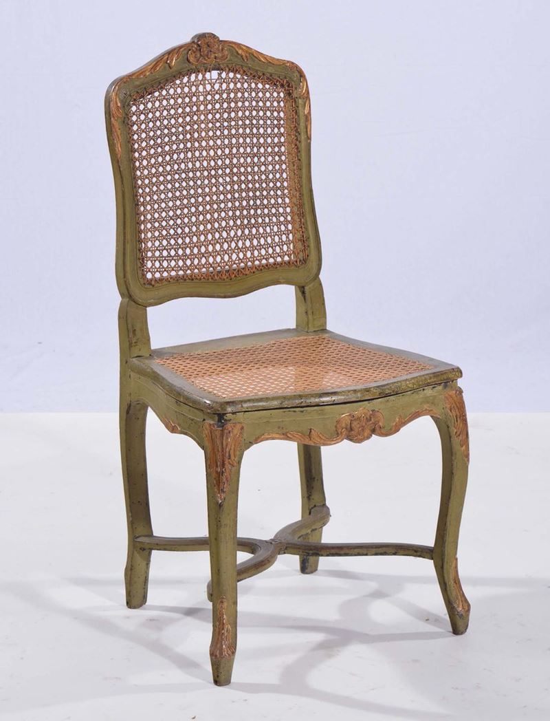 Sedia Luigi XV laccata  - Asta Antiquariato e Dipinti Antichi - Cambi Casa d'Aste