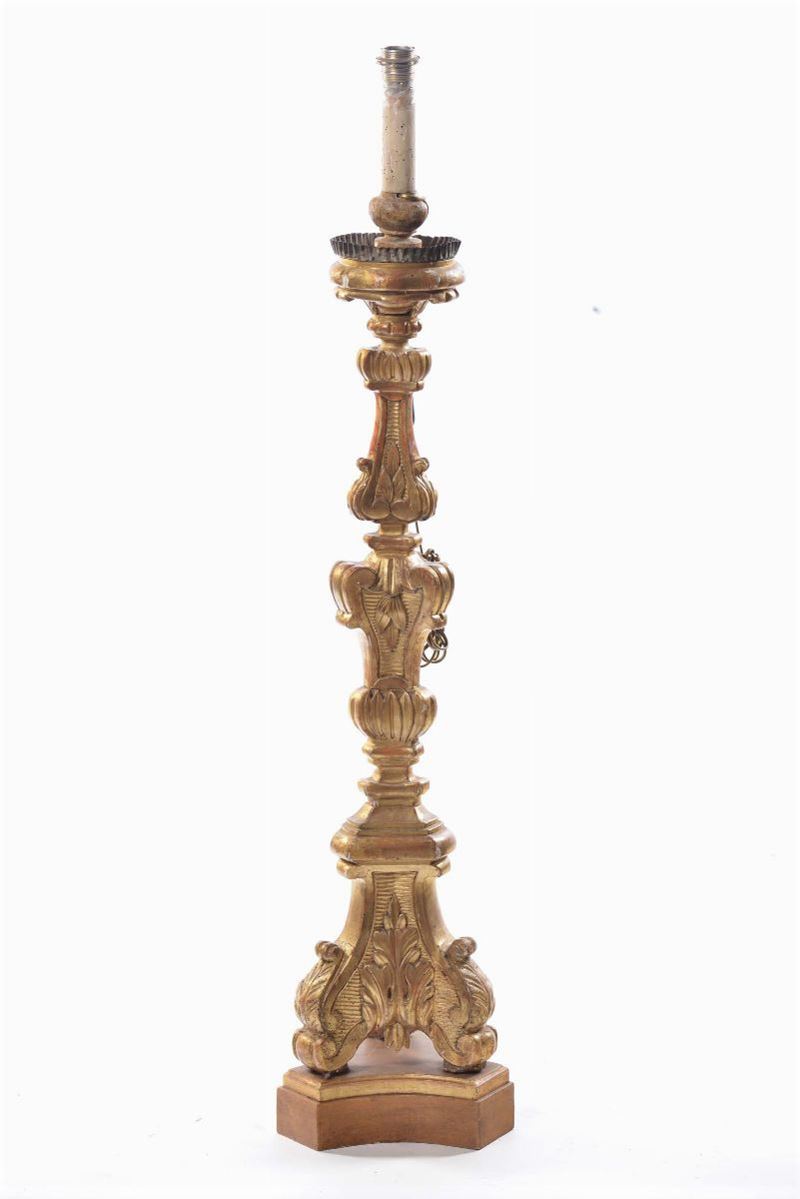 Piantana Luigi XIV in legno dorato  - Auction Time Auction 3-2014 - Cambi Casa d'Aste