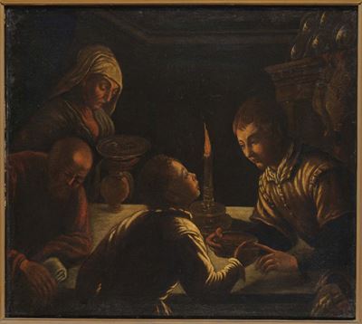 Scuola Veneta del XVIII Secolofigure a Lume di Candela