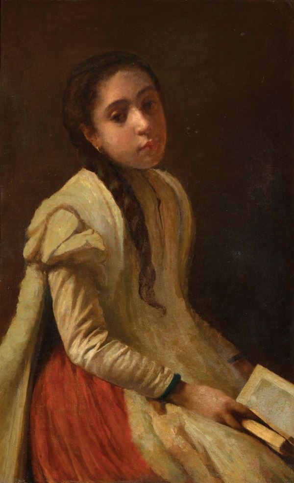 Arturo Moradei (1840-1901) Ritratto di fanciulla
