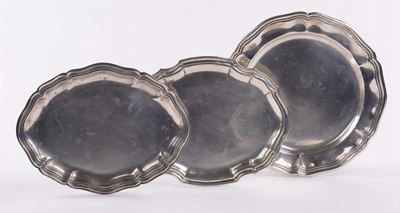 Tre Piatti in Stile Barocchetto in Argento