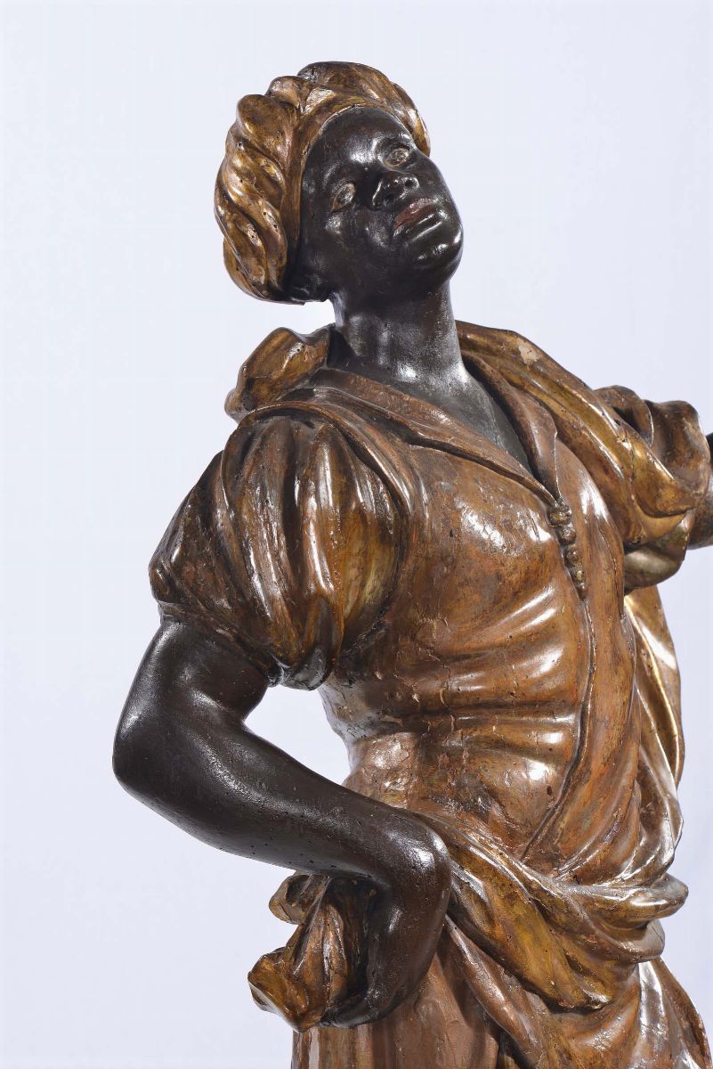 Moretto in Legno Laccato e Dorato, Venezia XVIII Secolo