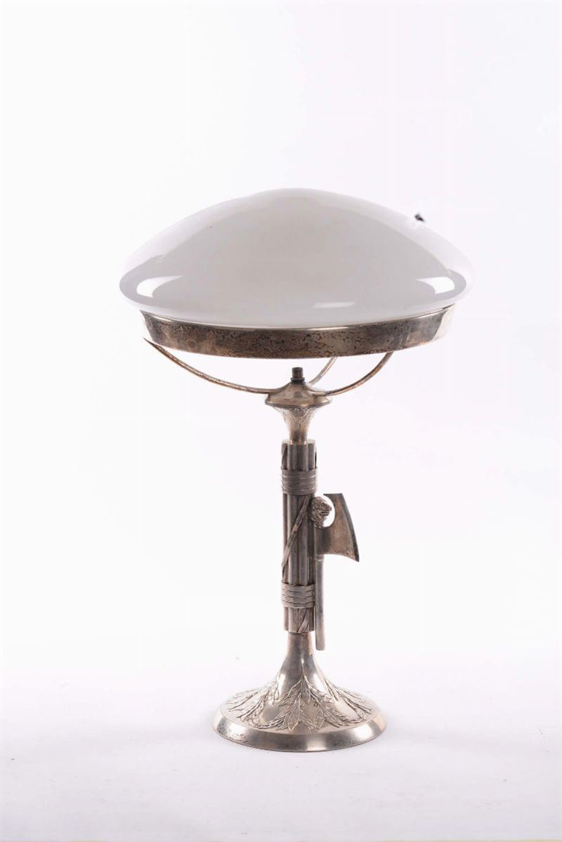 Lampada in metallo con vetro  - Asta Arti Decorative del XX secolo - I - Cambi Casa d'Aste