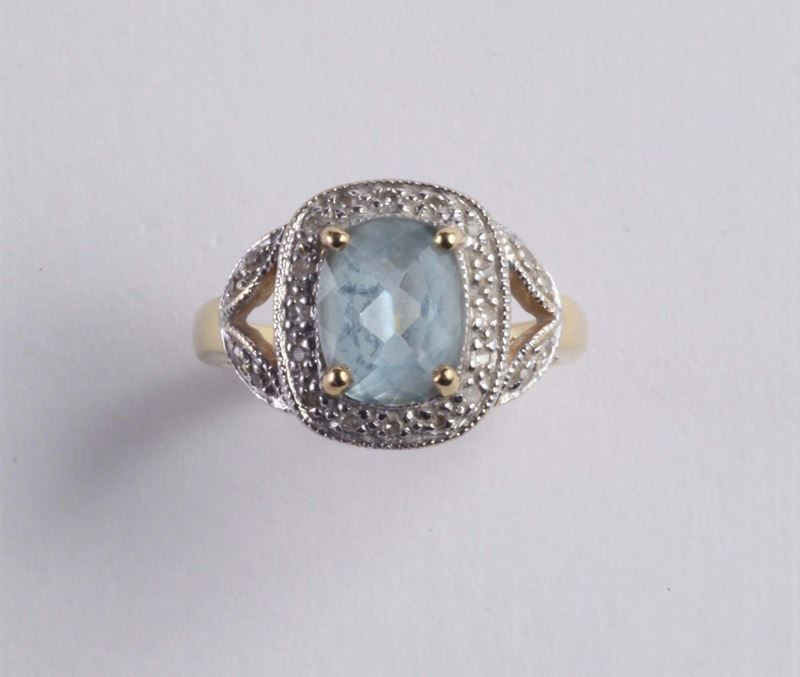Anello con topazio azzurro  - Auction Silvers, Ancient and Contemporary Jewels - Cambi Casa d'Aste