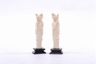 Coppia di Statuine in Avorio, Cina