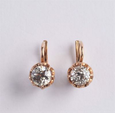 Orecchini con Diamanti di Vecchio Taglio per Ct 1,30 Circa