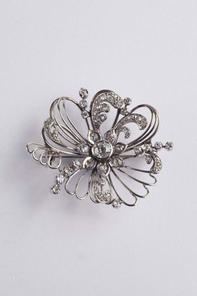 Spilla con Diamanti di Vecchio Taglio