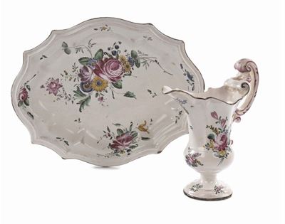 Versatoio e Piatto in Maiolica, Pesaro XVIII Secolo