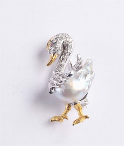 Spilla Raffigurante Cigno
