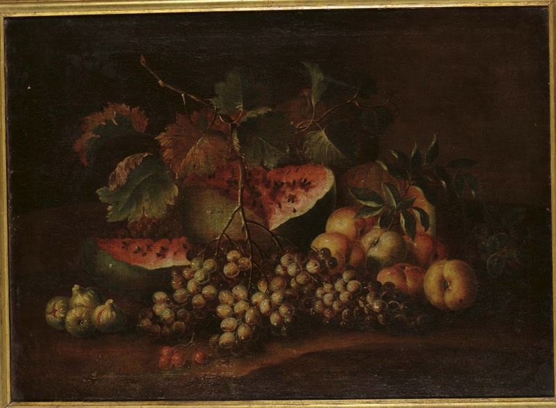Scuola del XVIII secolo Natura morta con frutta  - Asta Antiquariato e Dipinti Antichi - Cambi Casa d'Aste