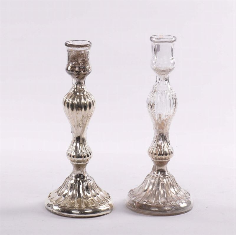 Coppia di candelieri in vetro  - Auction Antiques and Old Masters - Cambi Casa d'Aste