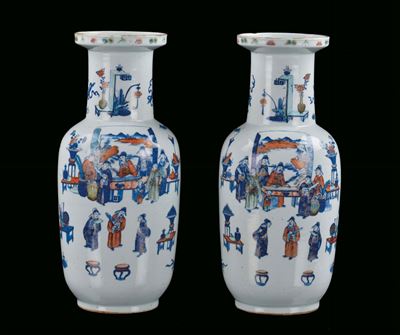 Coppia di Vasi Ruleau in Porcellana Ducai, Cina, Dinastia Qing, XIX Secolo