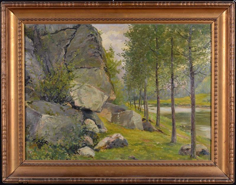 Anonimo del XX secolo Paesaggio francese  - Asta Antiquariato e Dipinti Antichi - Cambi Casa d'Aste