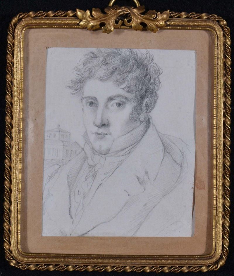 Scuola Francese del XIX secolo Ritratto maschile  - Asta Antiquariato e Dipinti Antichi - Cambi Casa d'Aste