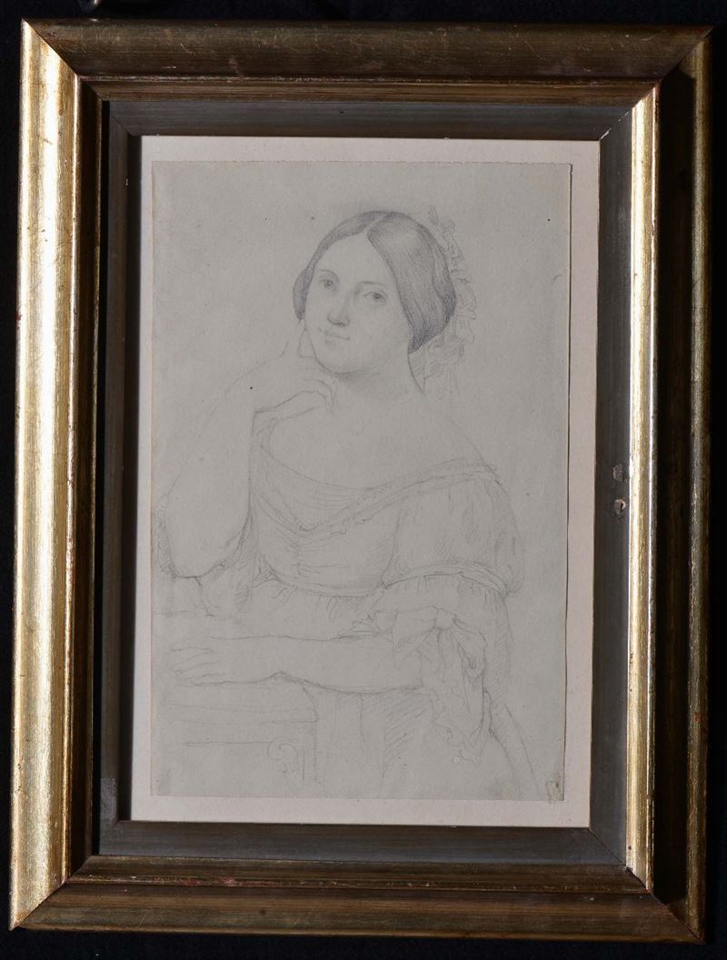 Scuola francese del XIX secolo Ritratto femminile  - Auction Antiques and Old Masters - Cambi Casa d'Aste