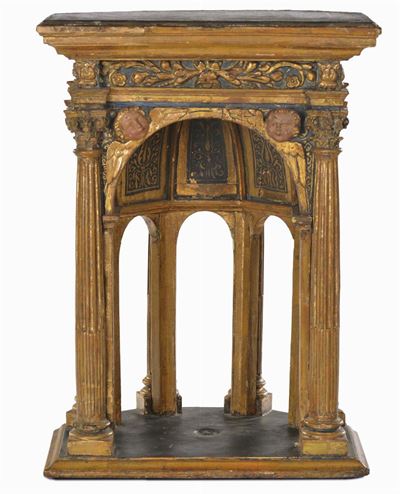 Tempietto in Legno Intagliato e Dorato, XVI Secolo