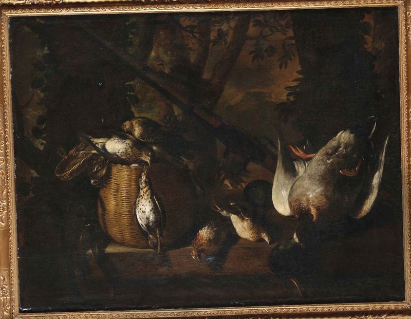 Scuola del XVIII secolo Natura morta con cacciagione  - Auction Antiques and Old Masters - Cambi Casa d'Aste