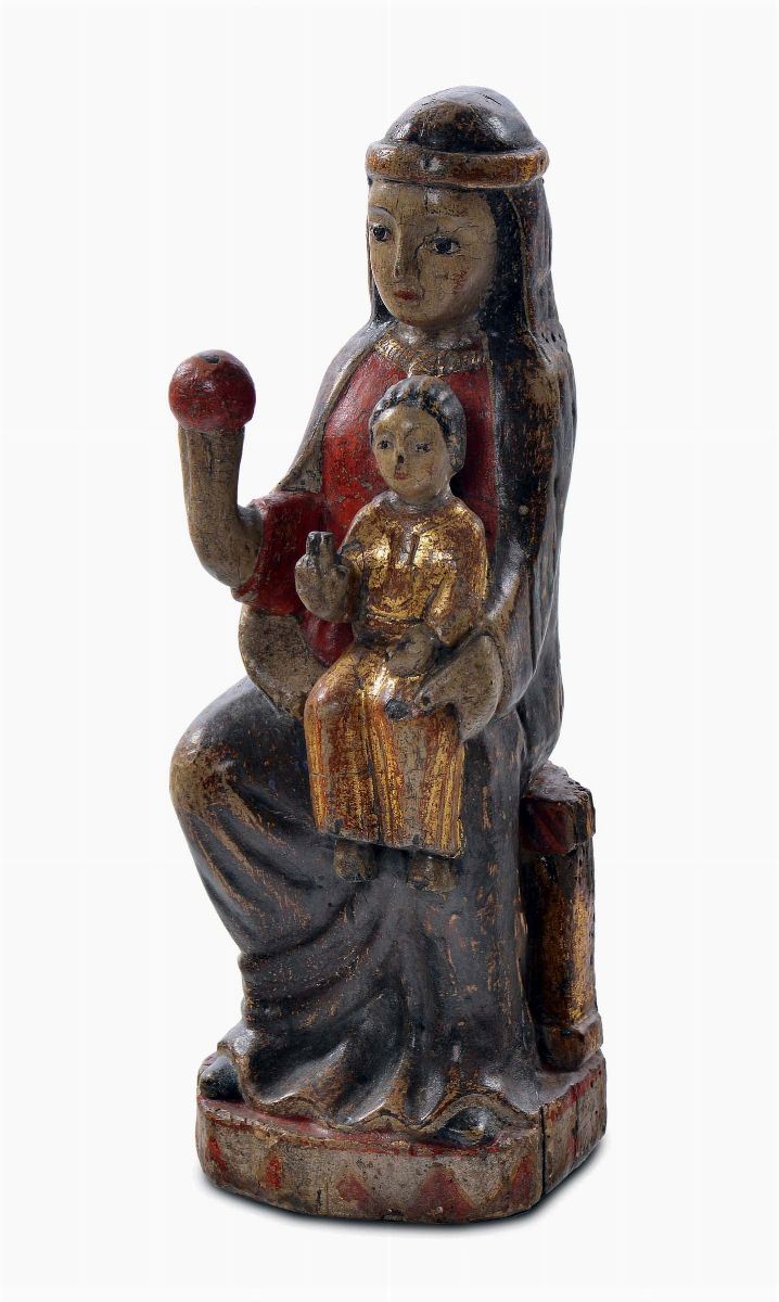Anonimo scultore del XVIII secolo Madonna con Bambino  - Asta La Dimora di un Conoscitore Bolognese - Cambi Casa d'Aste
