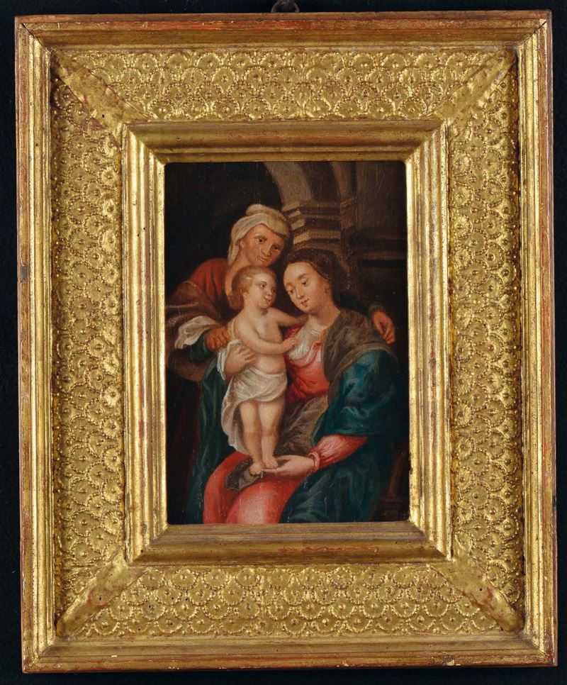 Scuola del XVIII secolo Madonna con Bambino e Sant’Anna  - Asta Antiquariato e Dipinti Antichi - II - Cambi Casa d'Aste