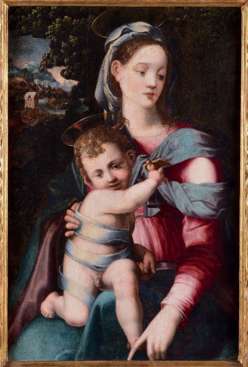Francesco Brina (circa 1540-1586) Madonna con il Bambin Gesù  - Asta La Dimora di un Conoscitore Bolognese - Cambi Casa d'Aste