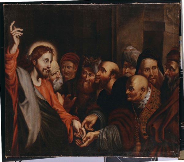 Scuola Fiamminga del XVIII secolo Gesù tra i dottori