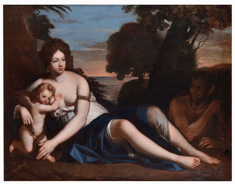 Giacinto Gimignani (1611-1681) e Pierre Mignard (1612-1695) Venere e Amore  - Asta La Dimora di un Conoscitore Bolognese - Cambi Casa d'Aste