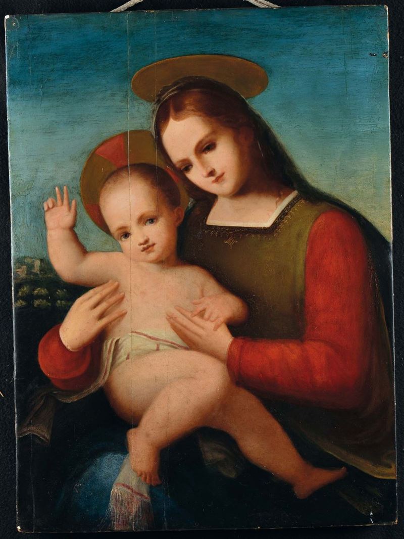 Anonimo del XIX secolo Madonna con Bambino  - Asta Antiquariato e Dipinti Antichi - II - Cambi Casa d'Aste
