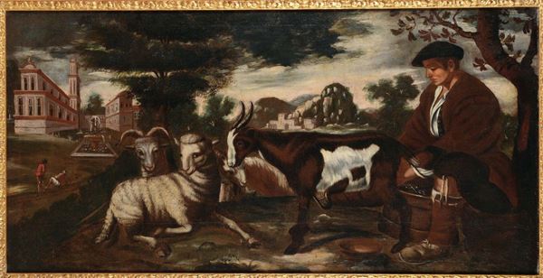 Scuola del XVIII secolo Pastore con armenti