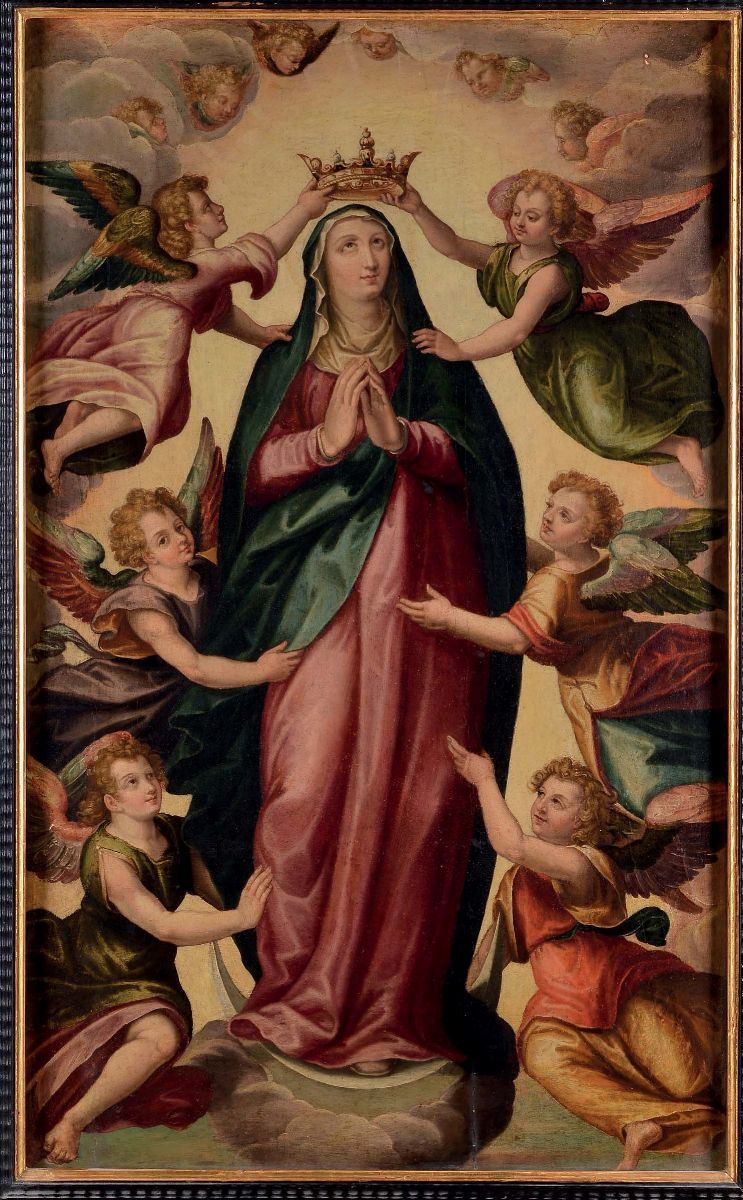 Frans Francken (1542-1616) Madonna assunta con Angeli  - Asta La Dimora di un Conoscitore Bolognese - Cambi Casa d'Aste