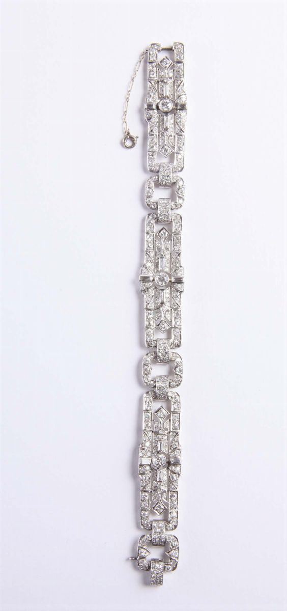 Bracciale art deco con diamanti. 1920  - Asta Argenti e Gioielli Antichi e Contemporanei - Cambi Casa d'Aste