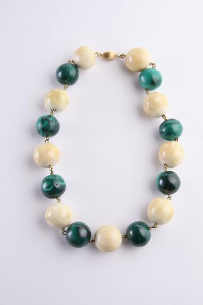 Collana con Malachite e Avorio