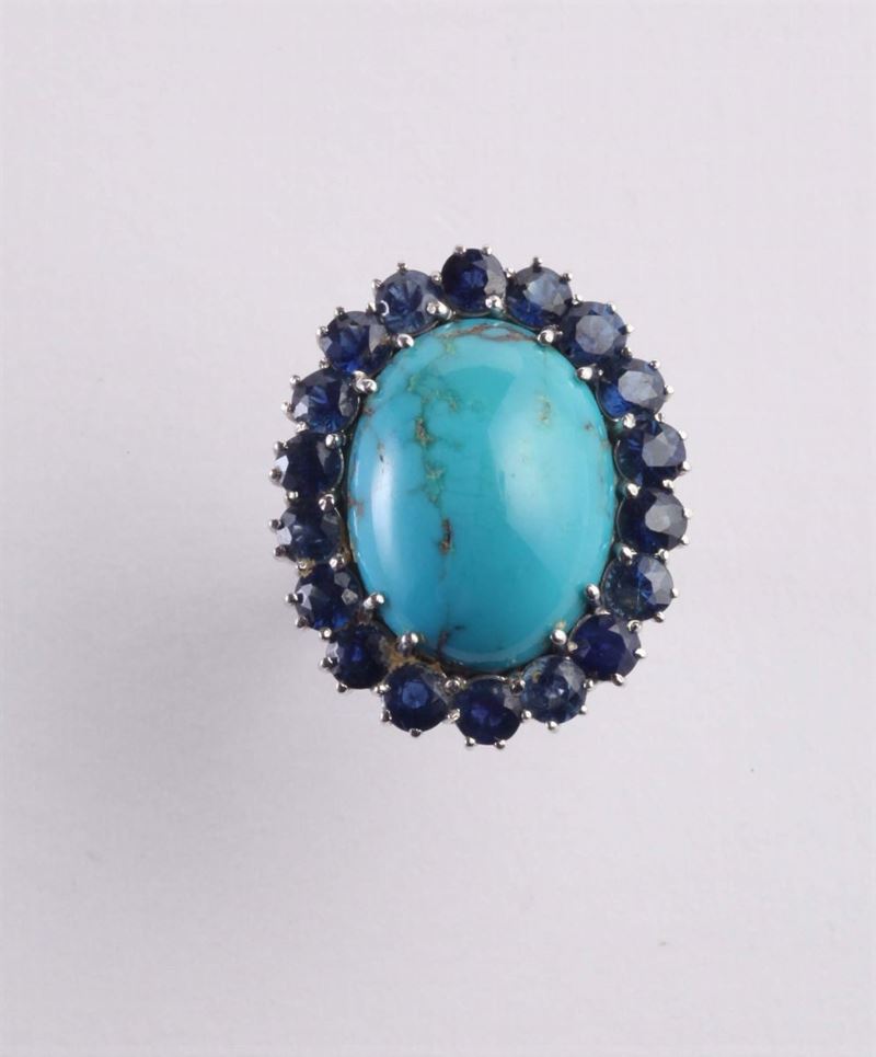 Anello con turchese Arizona  - Auction Silvers, Ancient and Contemporary Jewels - Cambi Casa d'Aste