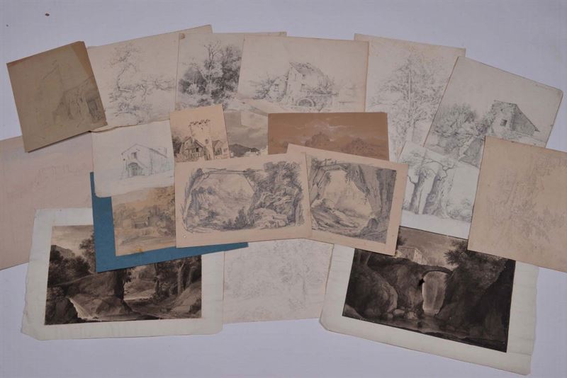 Ignoto del XIX secolo Paesaggi e architetture  - Auction The Collestions of a Fine Bolognese Art Connoisseur - Cambi Casa d'Aste